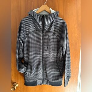 Burton Black & Gray Check Hooded Lightweight Jacket